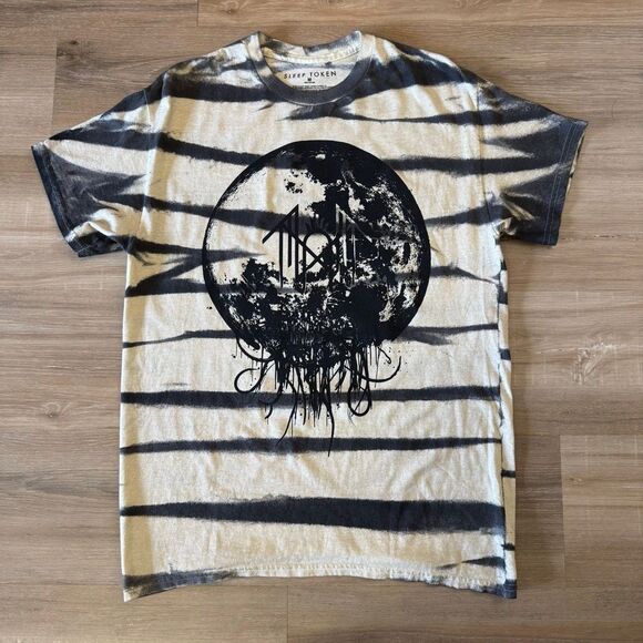 Sleep Token Cream And Black Striped Shirt Size Medium Official Merchandise Metal - Picture 1 of 4